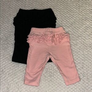 Pink and Black Ruffle Booty Baby Leggings
